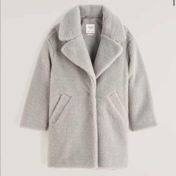 NWT Abercrombie & Fitch Teddy Coat size M fits like L - Picture 1 of 5